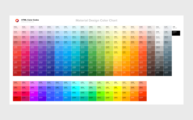 پالت رنگی Material Design Color