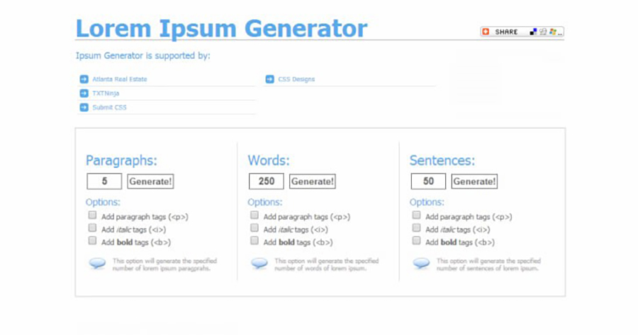 Lorem Ipsum Generator ابزار تجربه کاربری (UX)